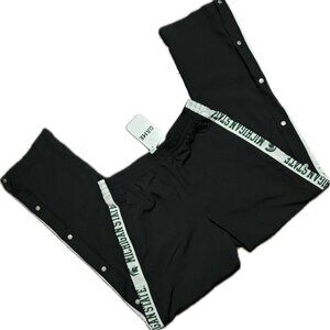 GAME NWT Womans Black MSU Michigan State Tear Away Swishy Pants SZ L